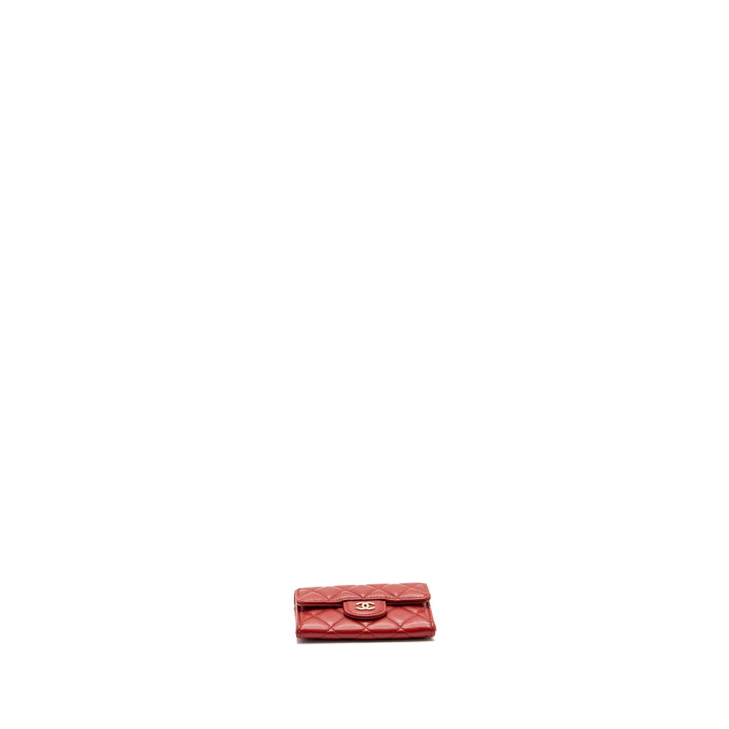 Chanel Flap Card Holder Lambskin Red