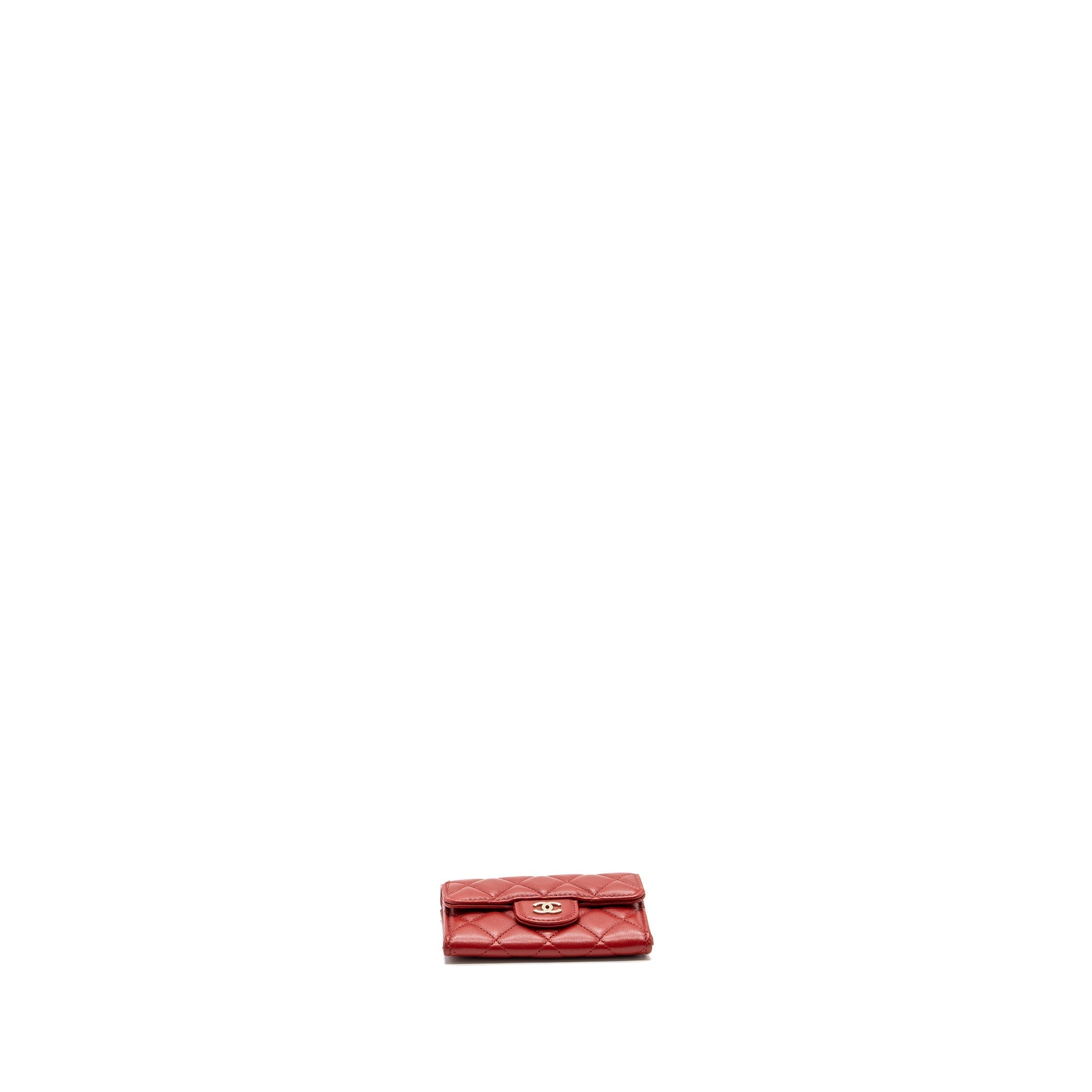 Chanel Flap Card Holder Lambskin Red
