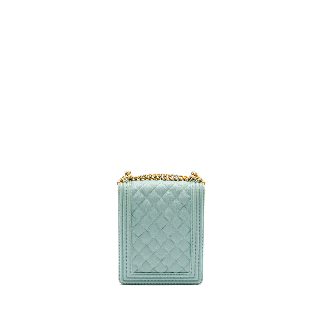Chanel North South Boy Bag Caviar Light Blue