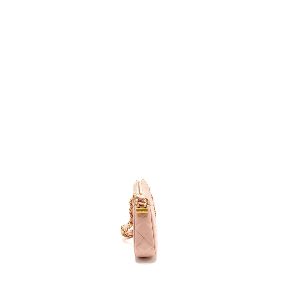 Chanel 23K Small Hobo Bag Calfskin Pink  (microchip)