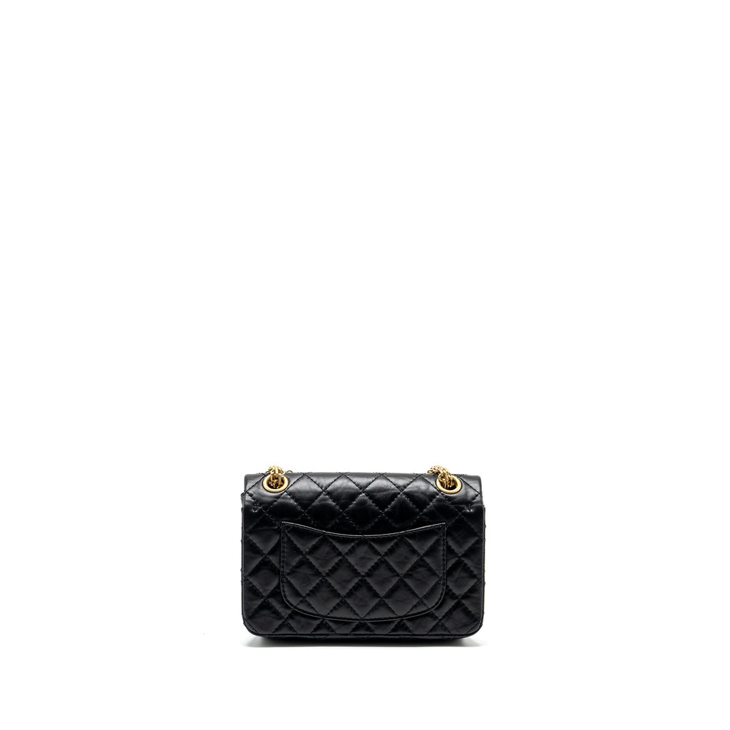 Chanel Mini 2.55 reissue flap bag aged calfskin black