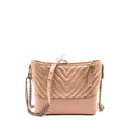 Chanel Chevron Gabrielle Hobo Bag Calfskin Pink Beige Multicolour Hardware