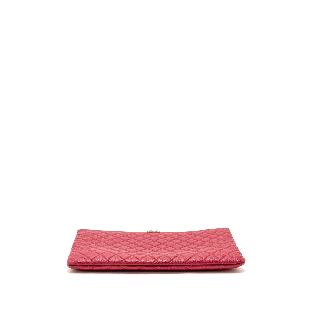 Chanel Large Boy O Case Zip Pouch Caviar Pink L