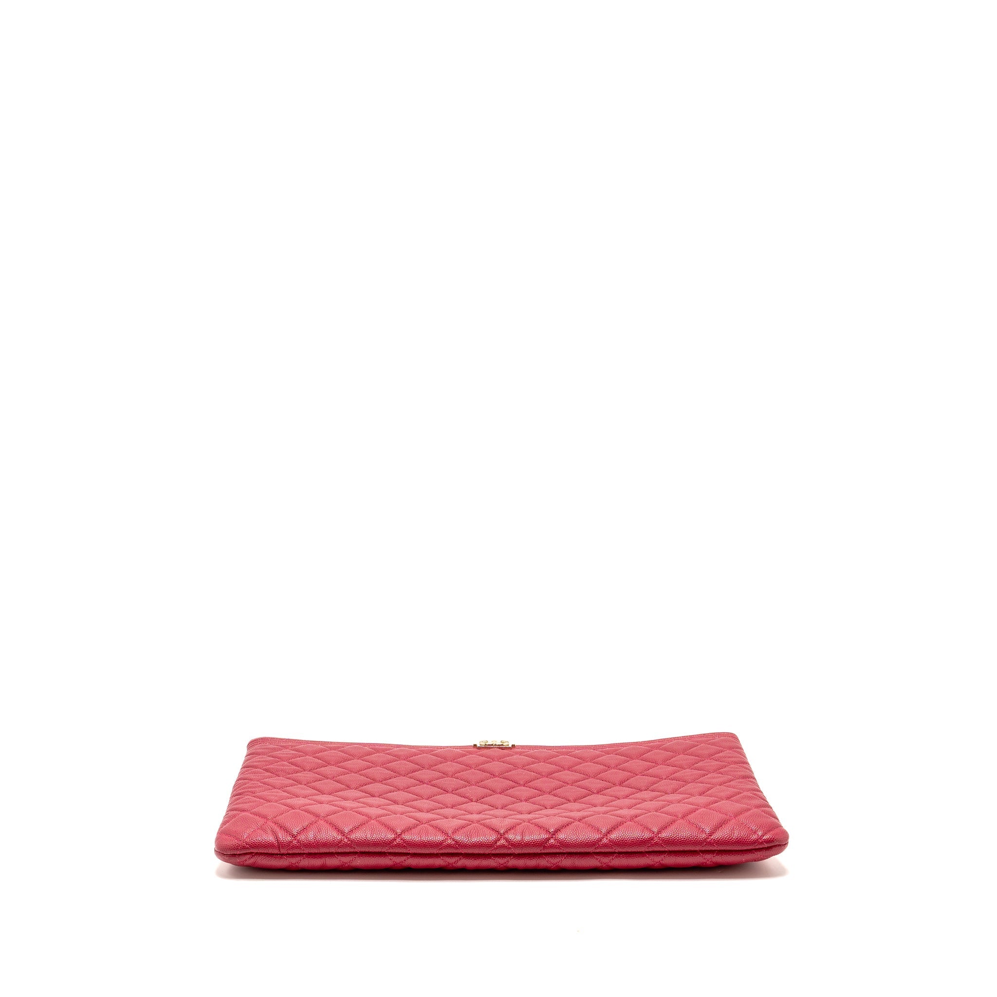 Chanel Large Boy O Case Zip Pouch Caviar Pink L