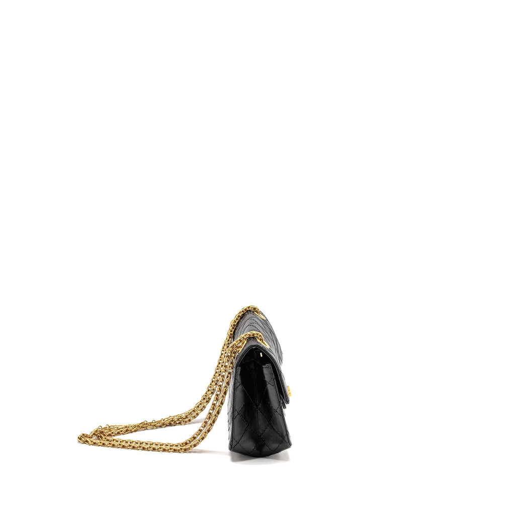 CHANEL Mini 2.55 Reissue Flap Bag Aged Calfskin Black Brushed  (Microchip)