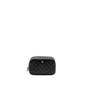CHANEL Quilted Cosmetic Pouch Lambskin Black