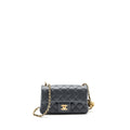 Chanel pearl crush mini rectangular flap bag Lambskin dark grey  (microchip)