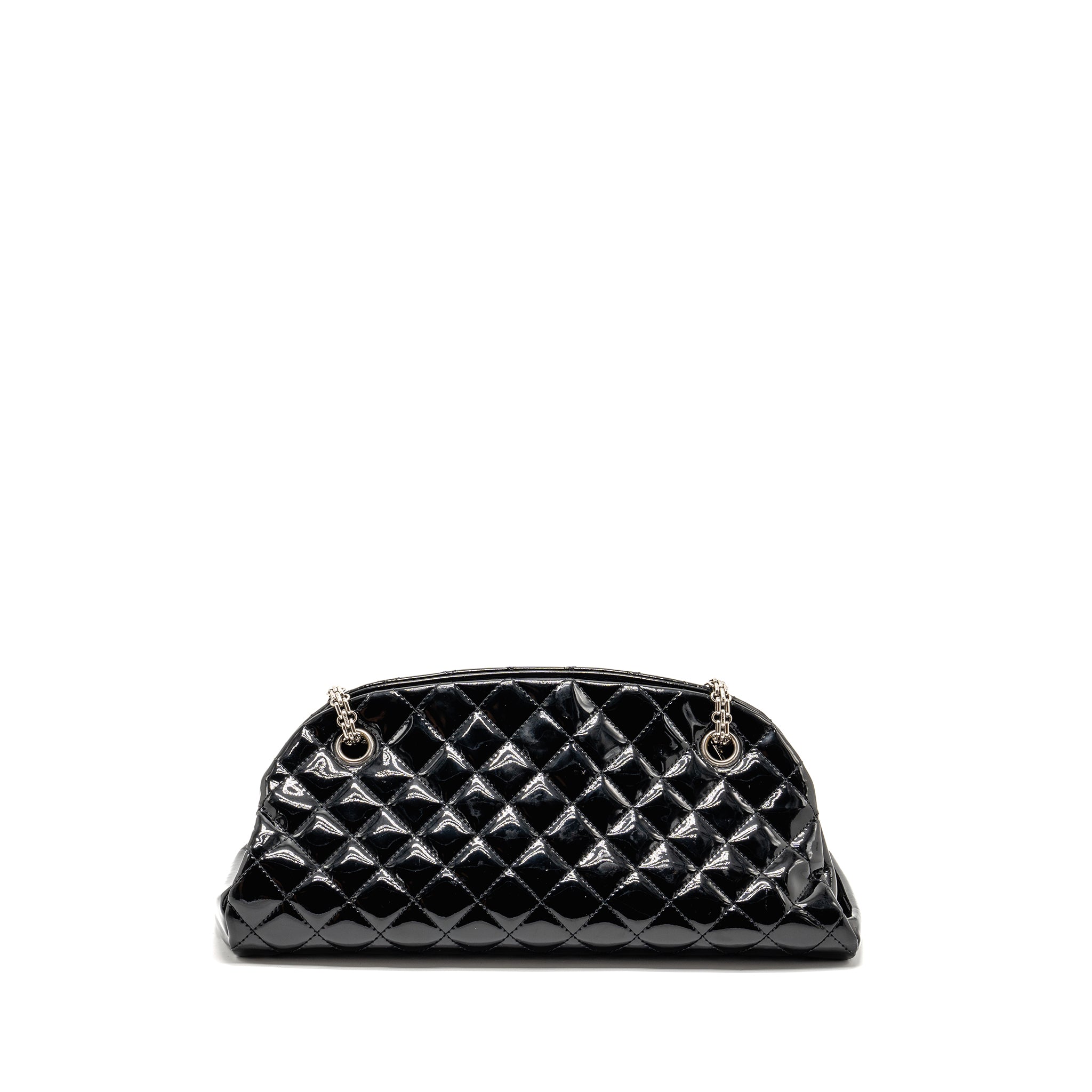 Chanel Just Mademoiselle Bowling Bag Patent Black