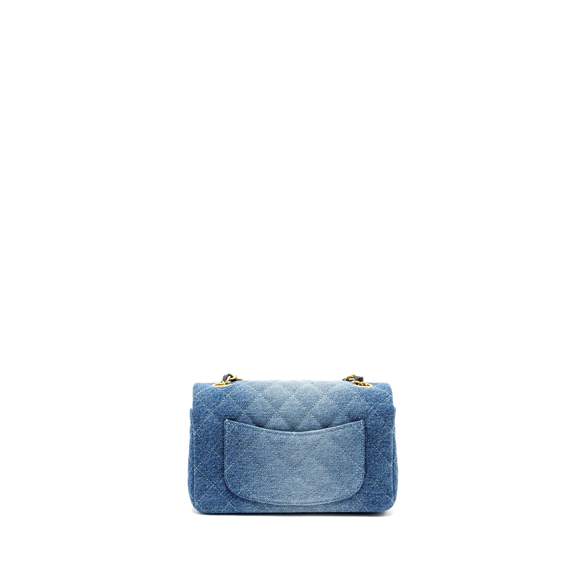 CHANEL 24S Mini Rectangular Flap Bag Denim Blue  (Microchip)