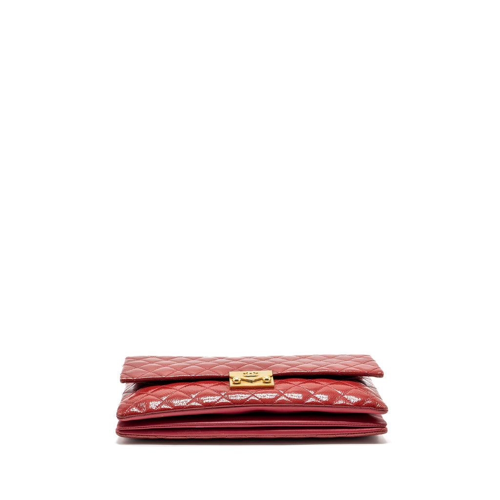 Chanel Seasonal Flap Bag Patent Goatskin/Lambskin Red