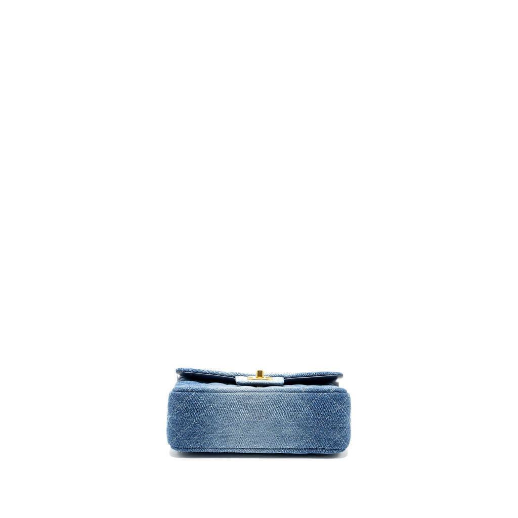 CHANEL 24S Mini Rectangular Flap Bag Denim Blue  (Microchip)