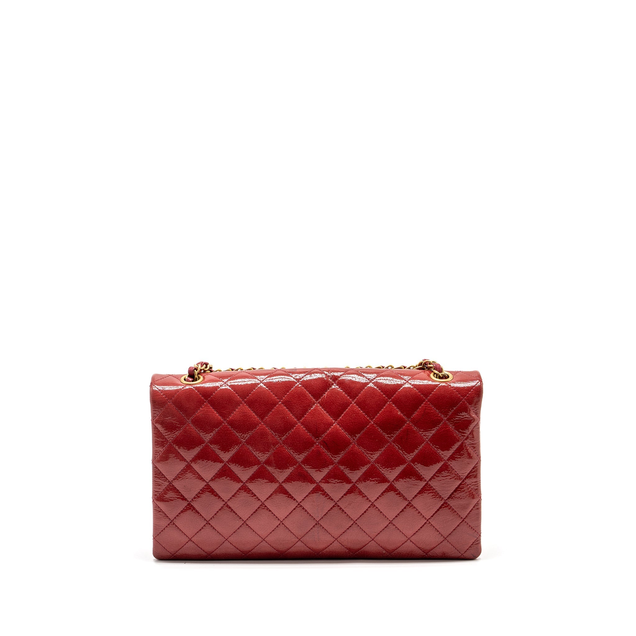 Chanel Seasonal Flap Bag Patent Goatskin/Lambskin Red