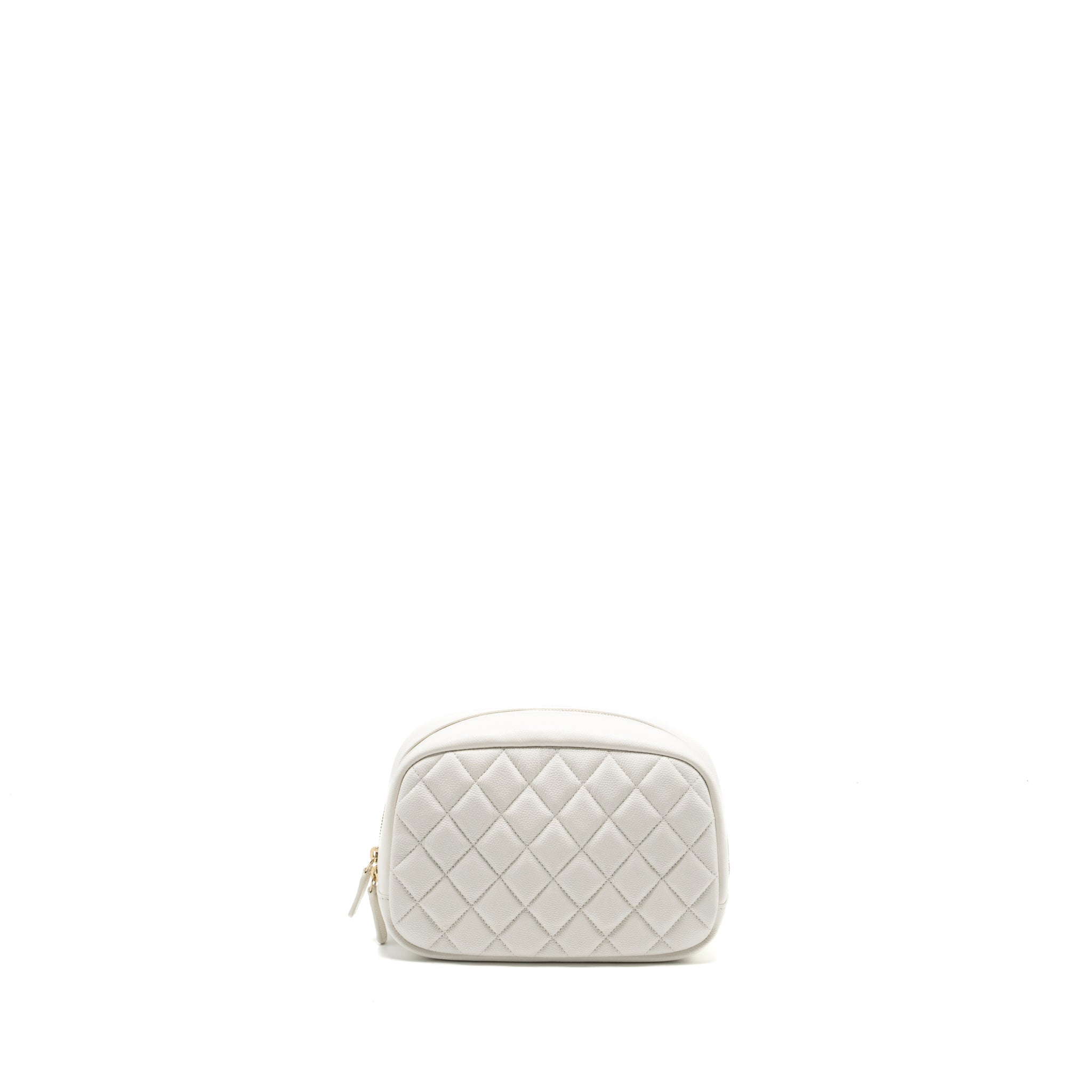 Chanel timeless classic pouch grained calfskin white L (microchip)