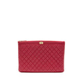 Chanel Large Boy O Case Zip Pouch Caviar Pink L