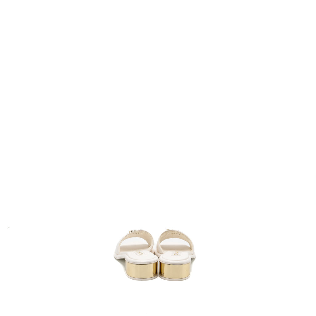 Chanel Size 36 23K Mules Lambskin White