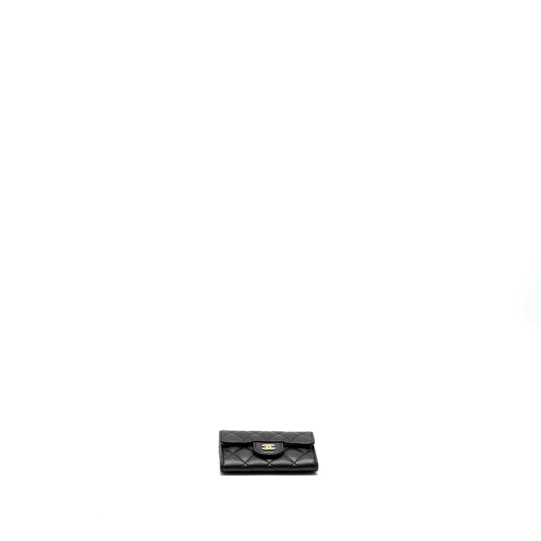 Chanel Classic Flap Card Holder Caviar Black  (Microchip)