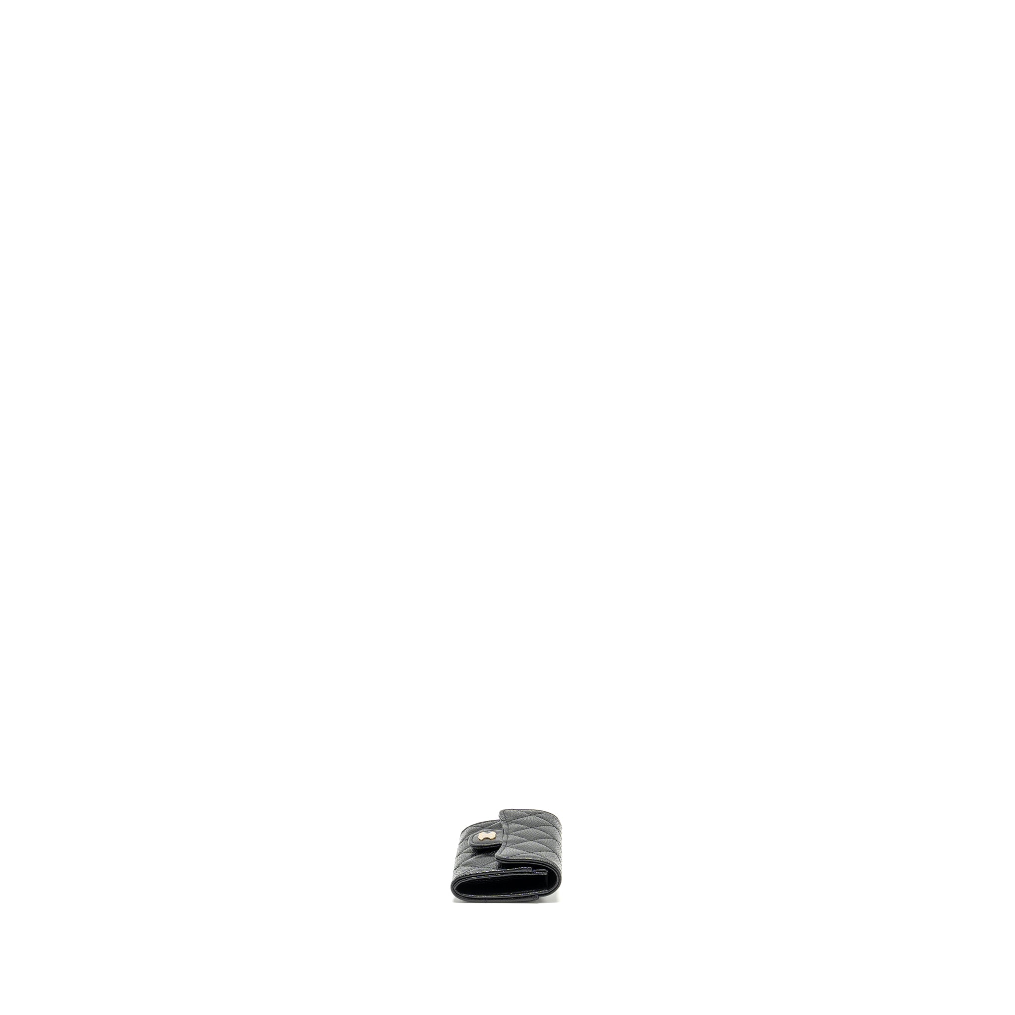 CHANEL Classic flap card holder Caviar Black  (MICROCHIP)