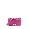 Chanel Medium Boy Flap Bag Python Pink Brushed