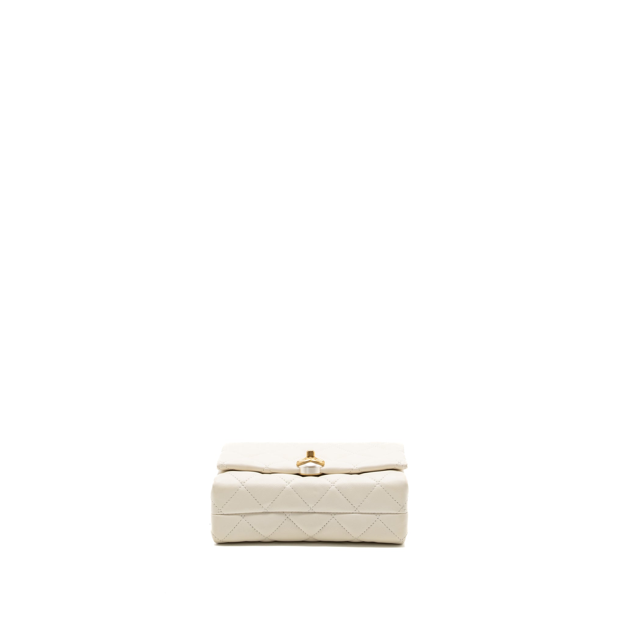 Chanel quilted mini flap bag Calfskin white