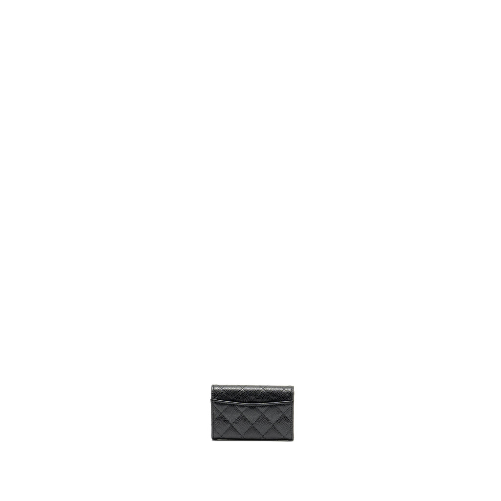CHANEL Classic flap card holder Caviar Black  (MICROCHIP)