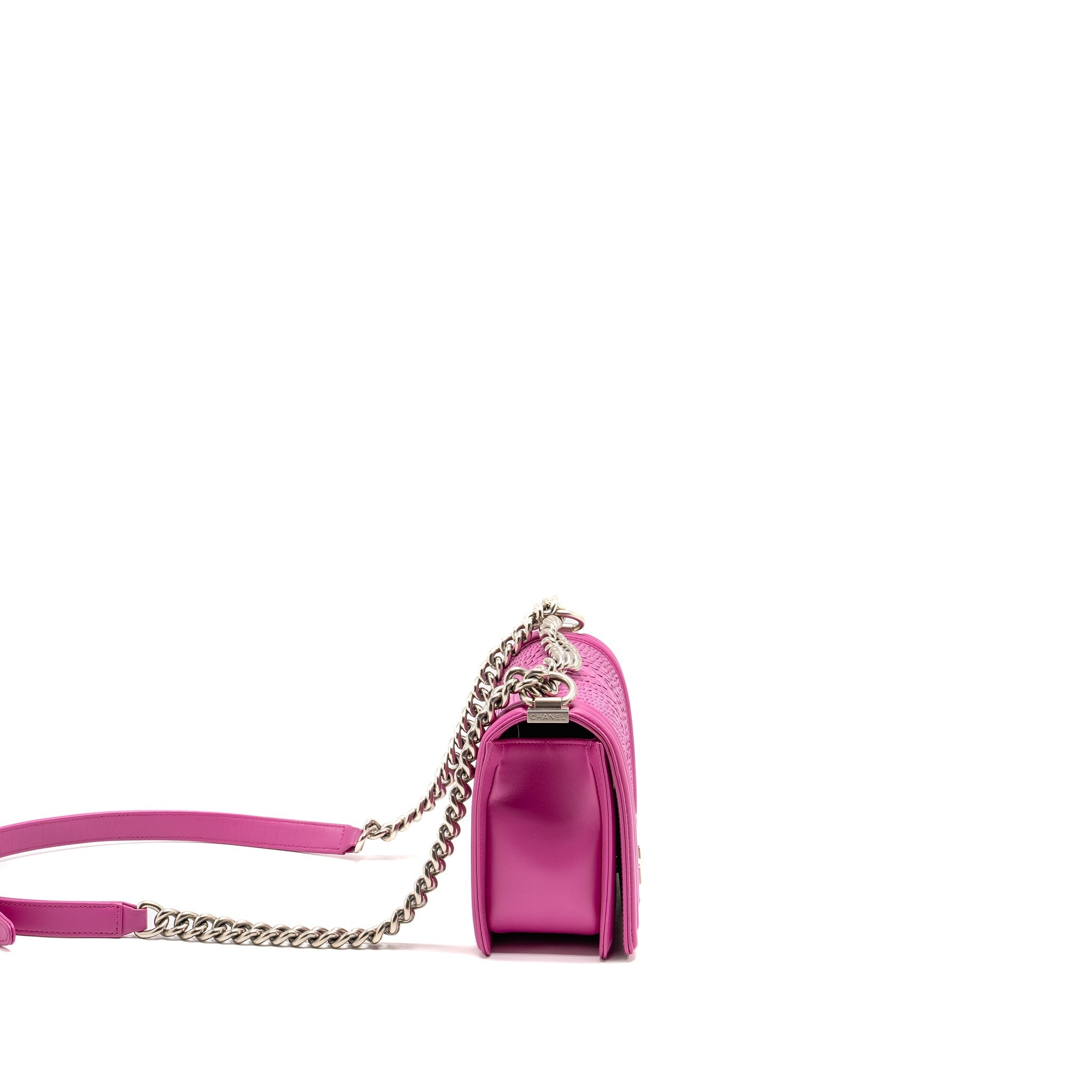 Chanel Medium Boy Flap Bag Python Pink Brushed
