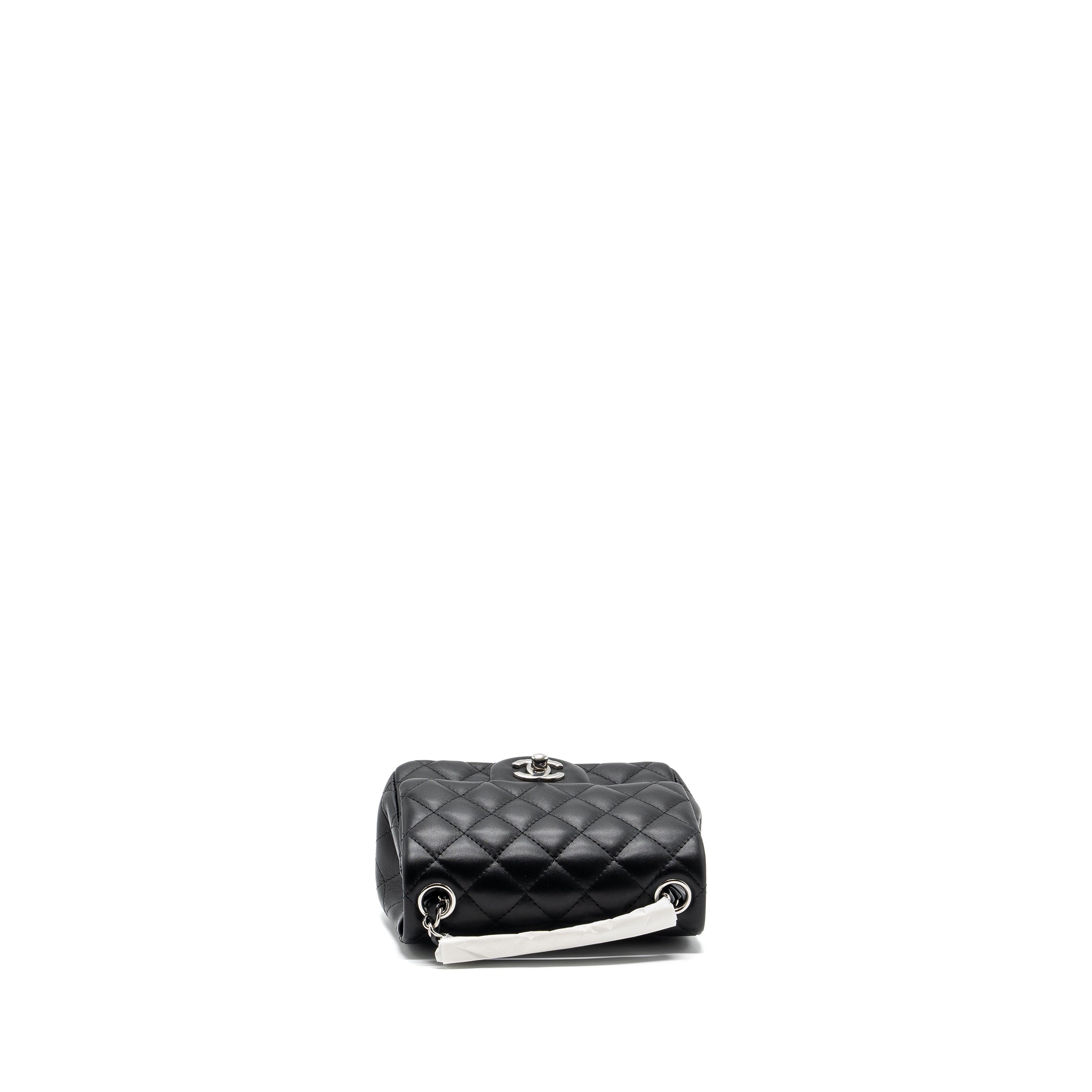 Chanel mini square flap bag lambskin Black  (microchip)