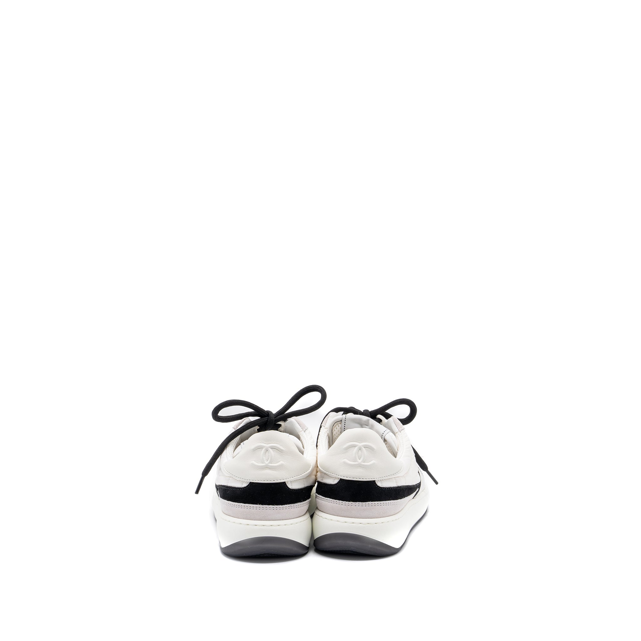 Chanel size 38.5 sneakers multicolor black / white/ light grey
