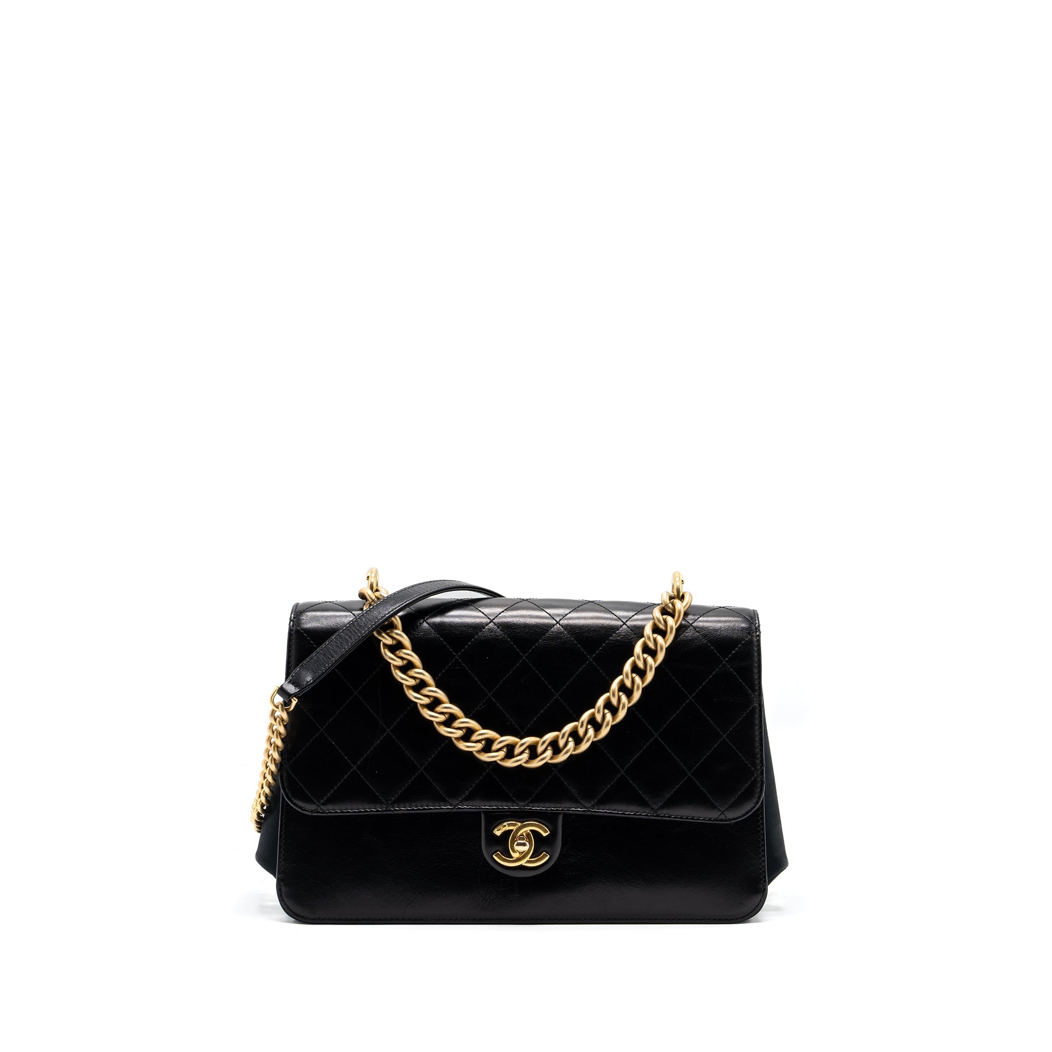 Chanel Flap Bag with chains handle calfskin black