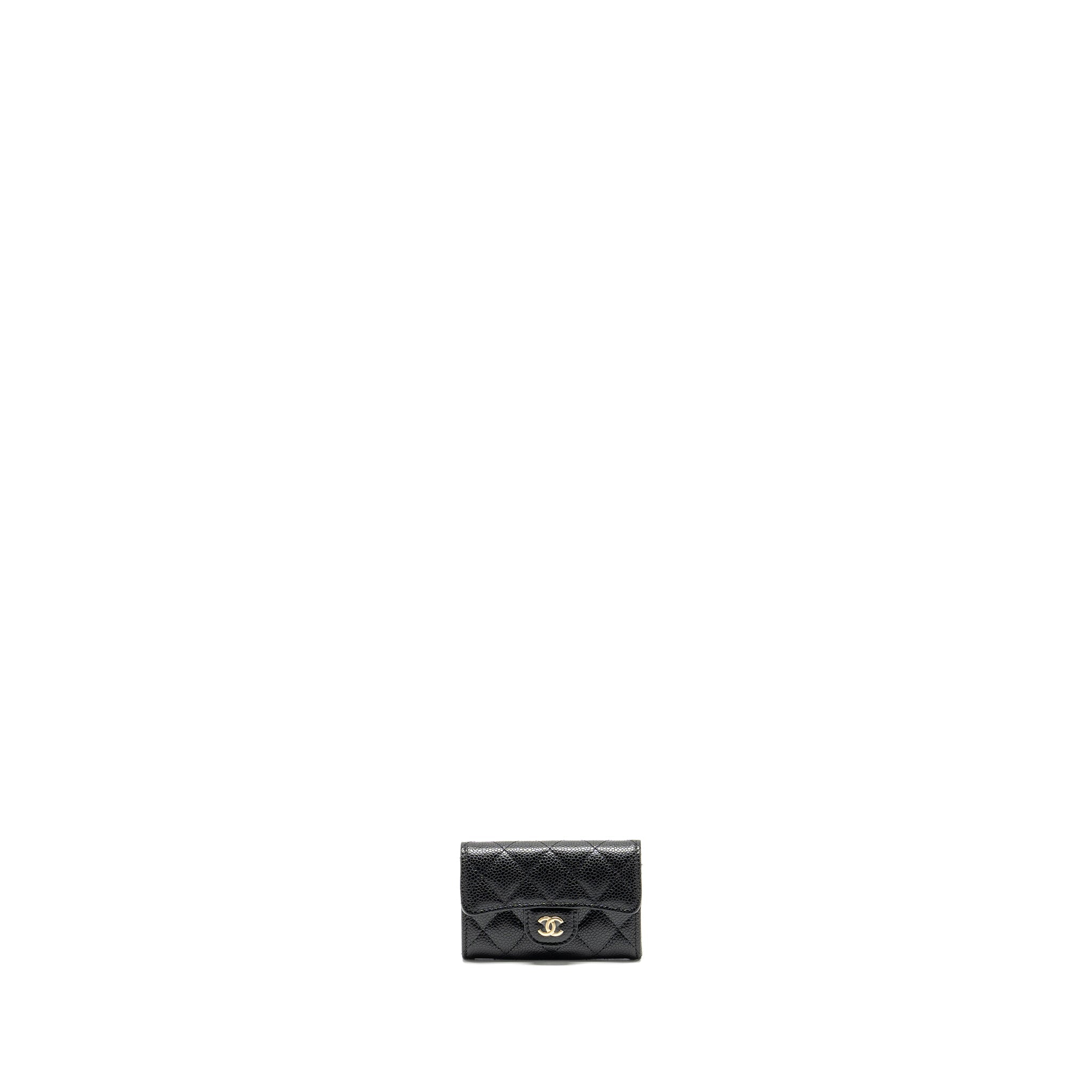 CHANEL Classic flap card holder Caviar Black  (MICROCHIP)