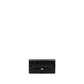 Chanel Classic flap wallet grained calfskin Black