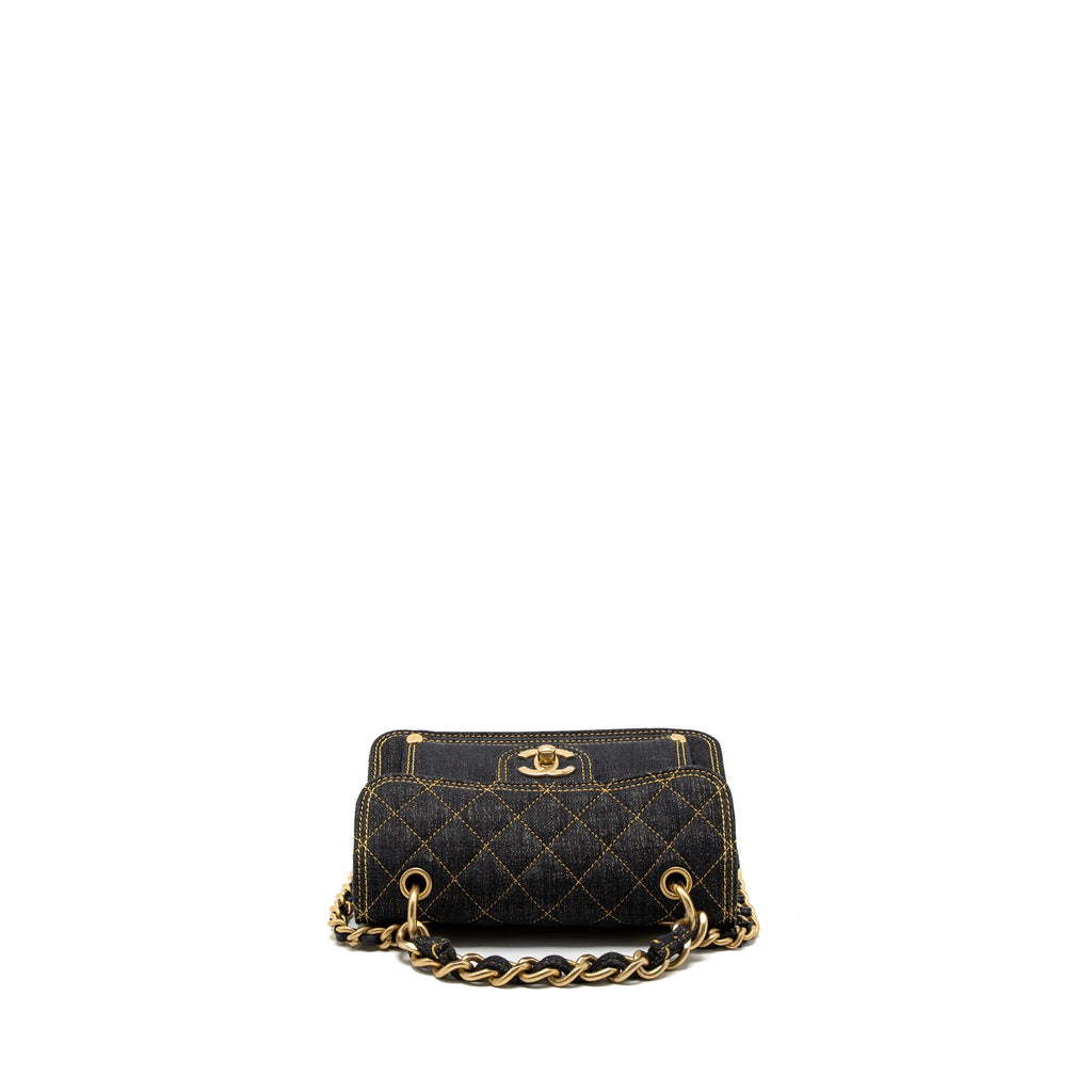 Chanel 23S Flap Bag Denim Dark Blue Brushed  (Microchip)