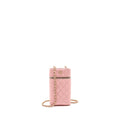 Chanel Vanity Phone Holder With Chain Caviar Pink L