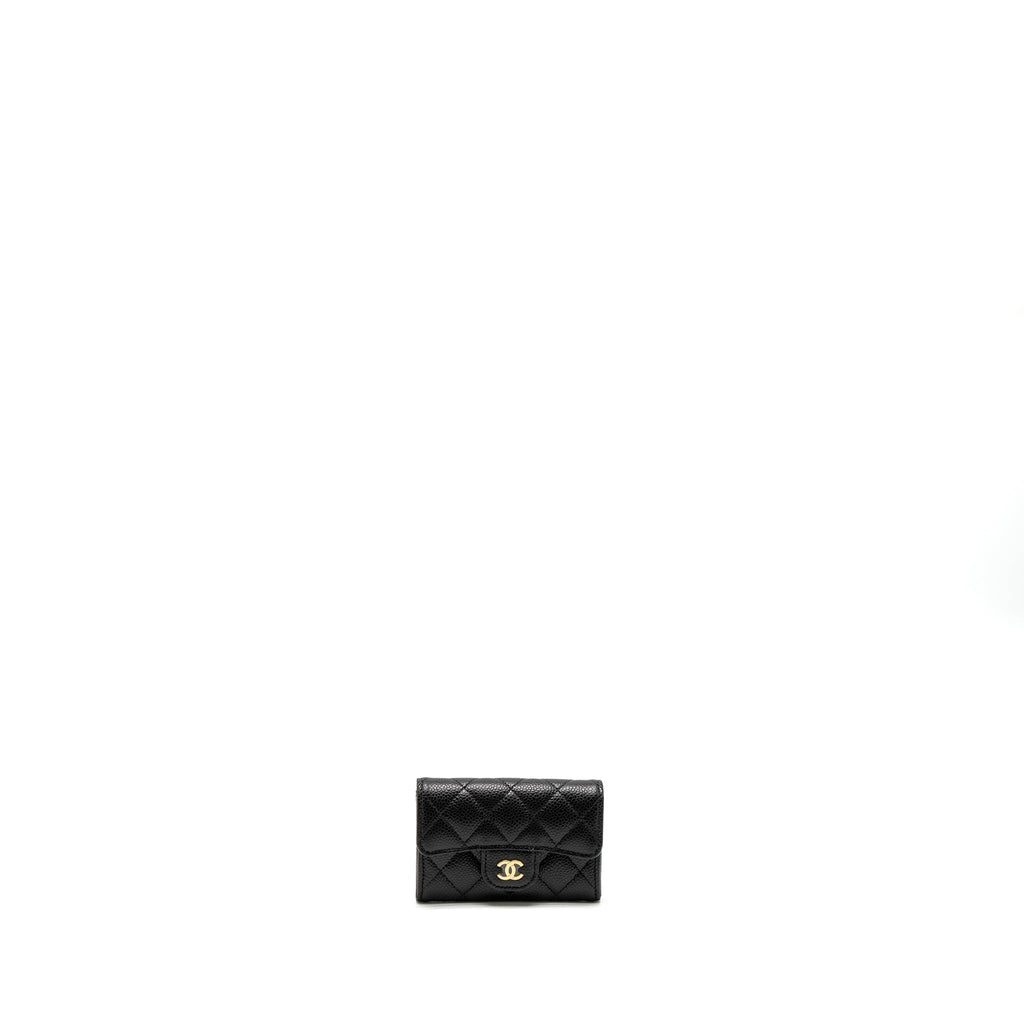 Chanel Classic Flap Card Holder Caviar Black  (Microchip)