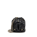 Chanel Drawstring Two Pockets Backpack Calfskin Black