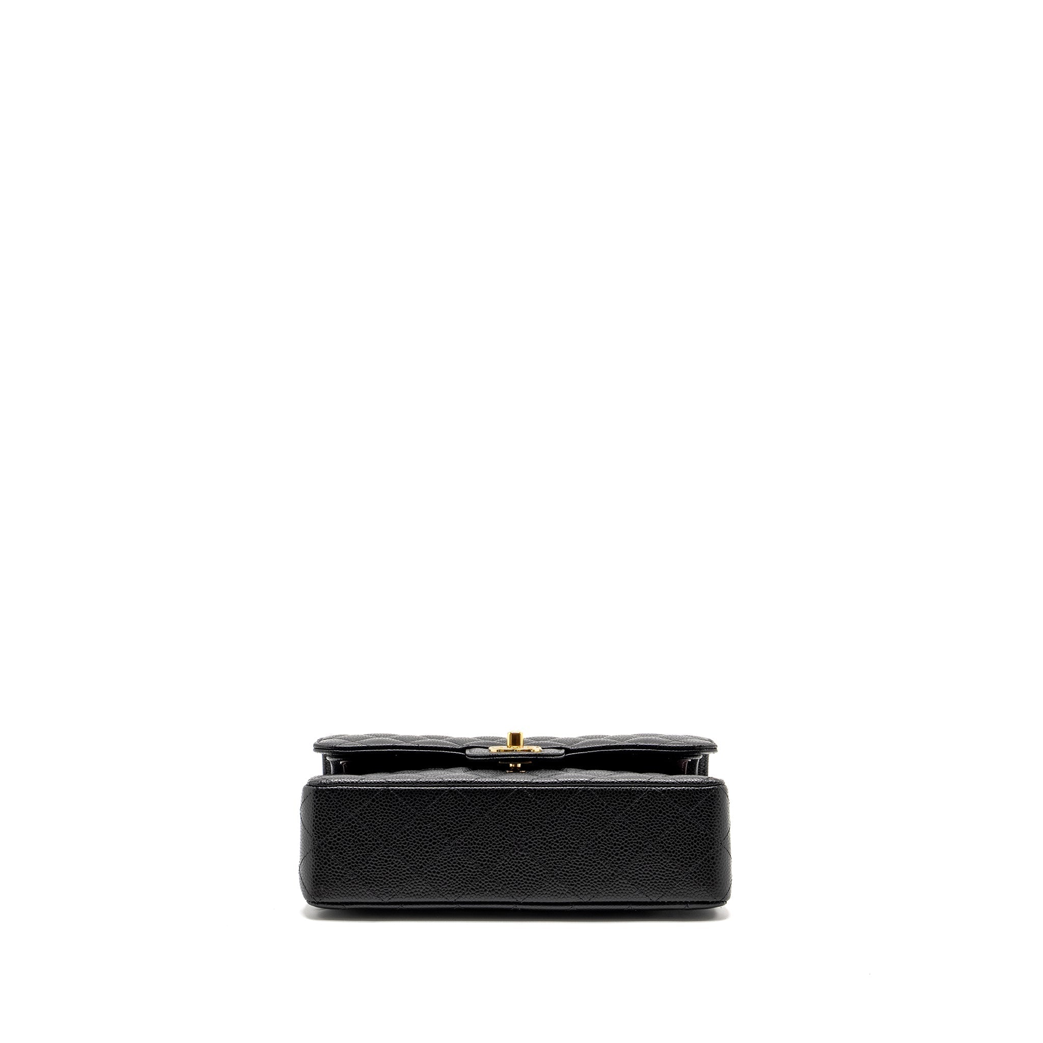 Chanel Small Classic Double FLAP BAG Caviar Black  (Microchip)
