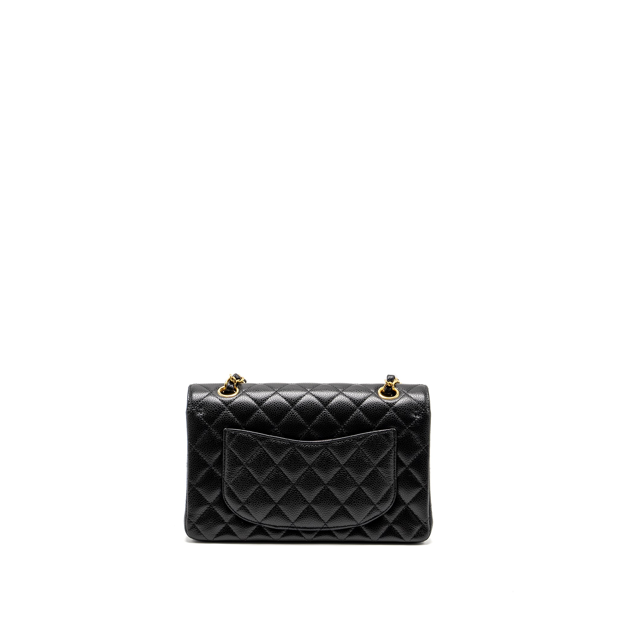 Chanel Small Classic Double FLAP BAG Caviar Black  (Microchip)