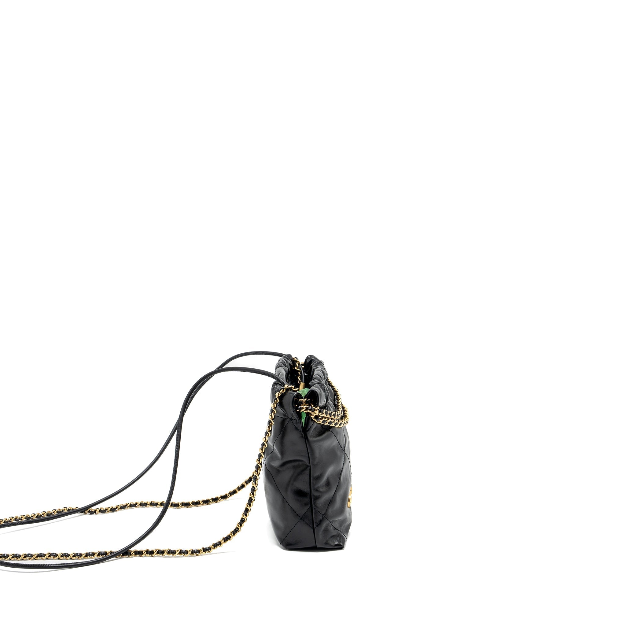 Chanel Mini 22 Bag Shiny Calfskin Black  (Microchip)