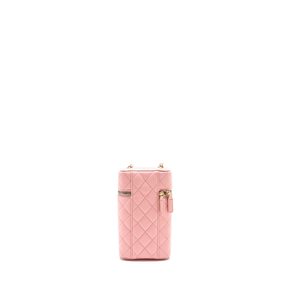 Chanel Vanity Phone Holder With Chain Caviar Pink L