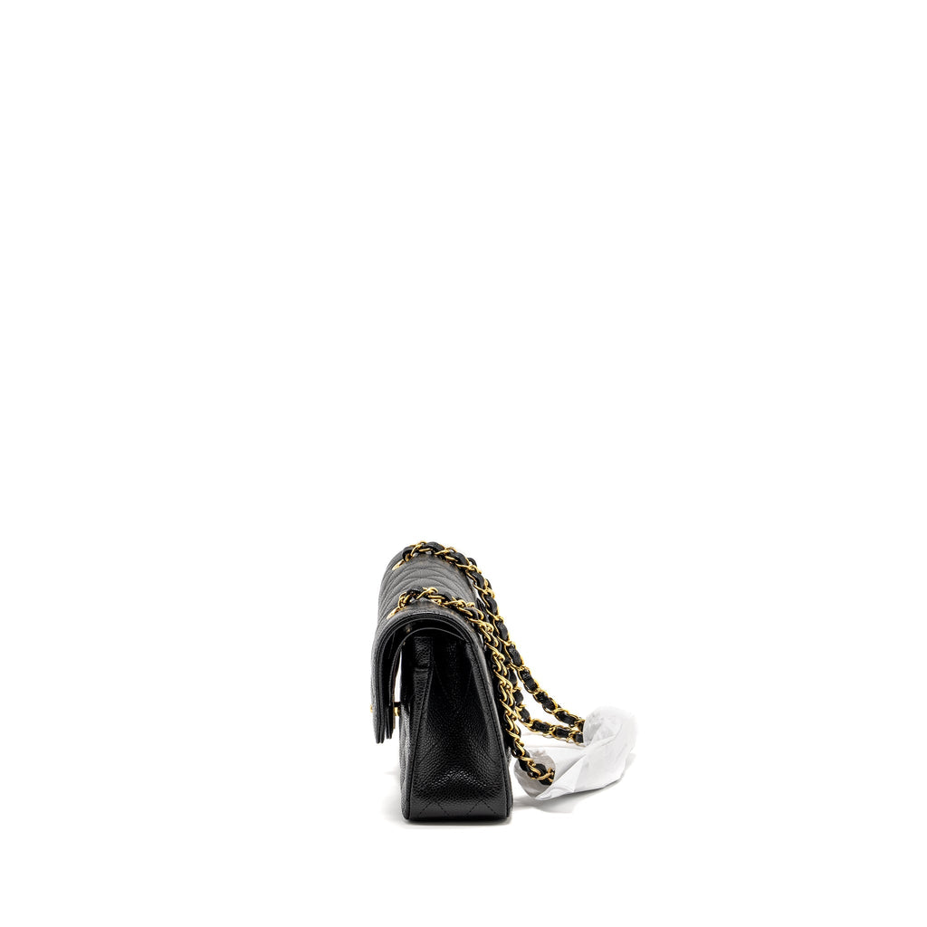 Chanel Small Classic Double FLAP BAG Caviar Black  (Microchip)