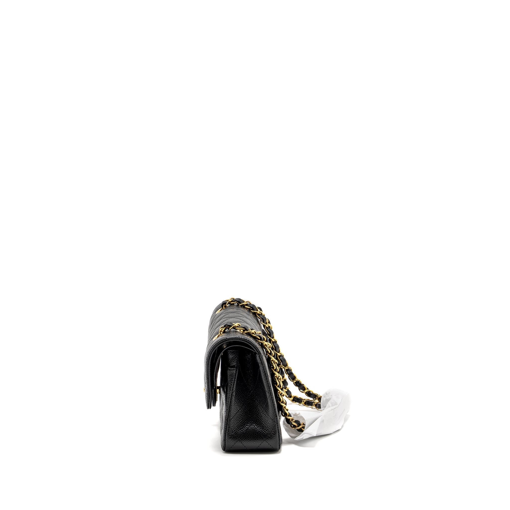 Chanel Small Classic Double FLAP BAG Caviar Black  (Microchip)