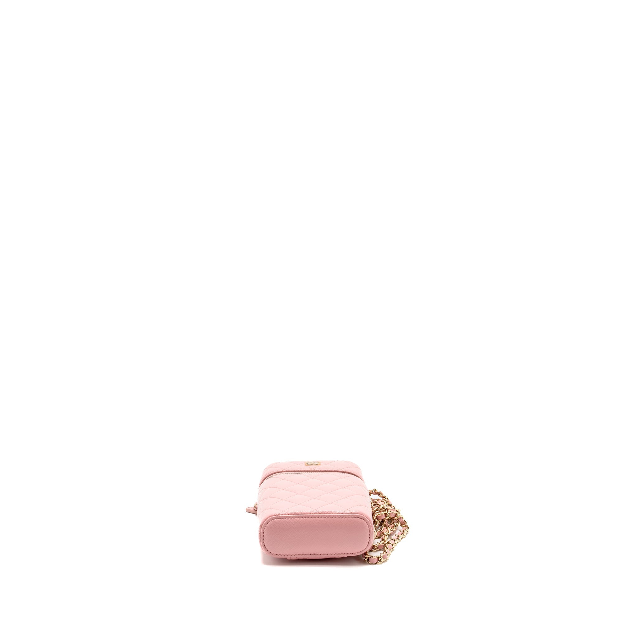 Chanel Vanity Phone Holder With Chain Caviar Pink L