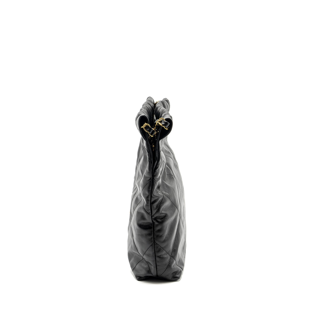 Chanel Small 22 Bag Shiny Calfskin Black  (Microchip)