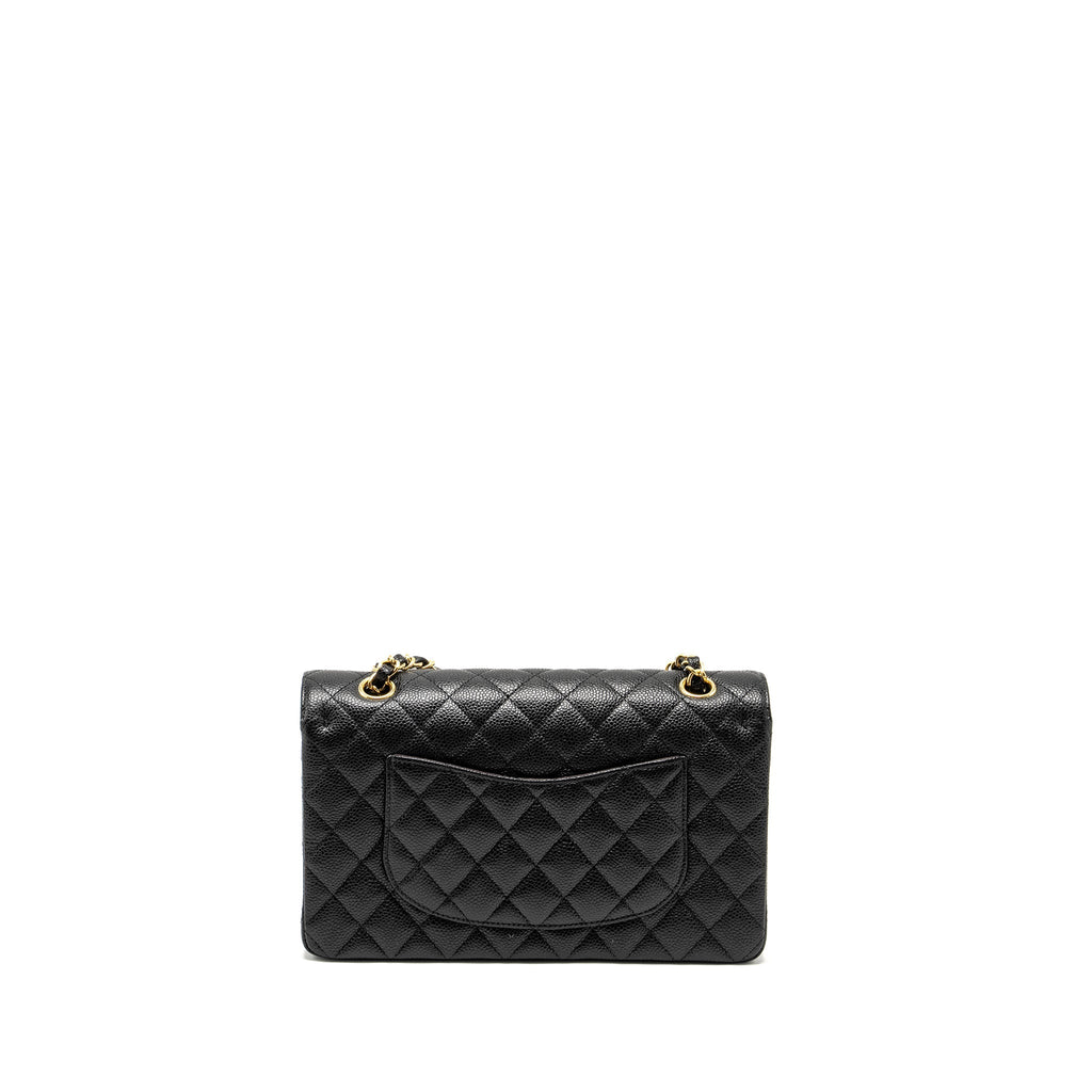 Chanel Medium Classic Double Flap Bag Caviar Black  (Microchip)