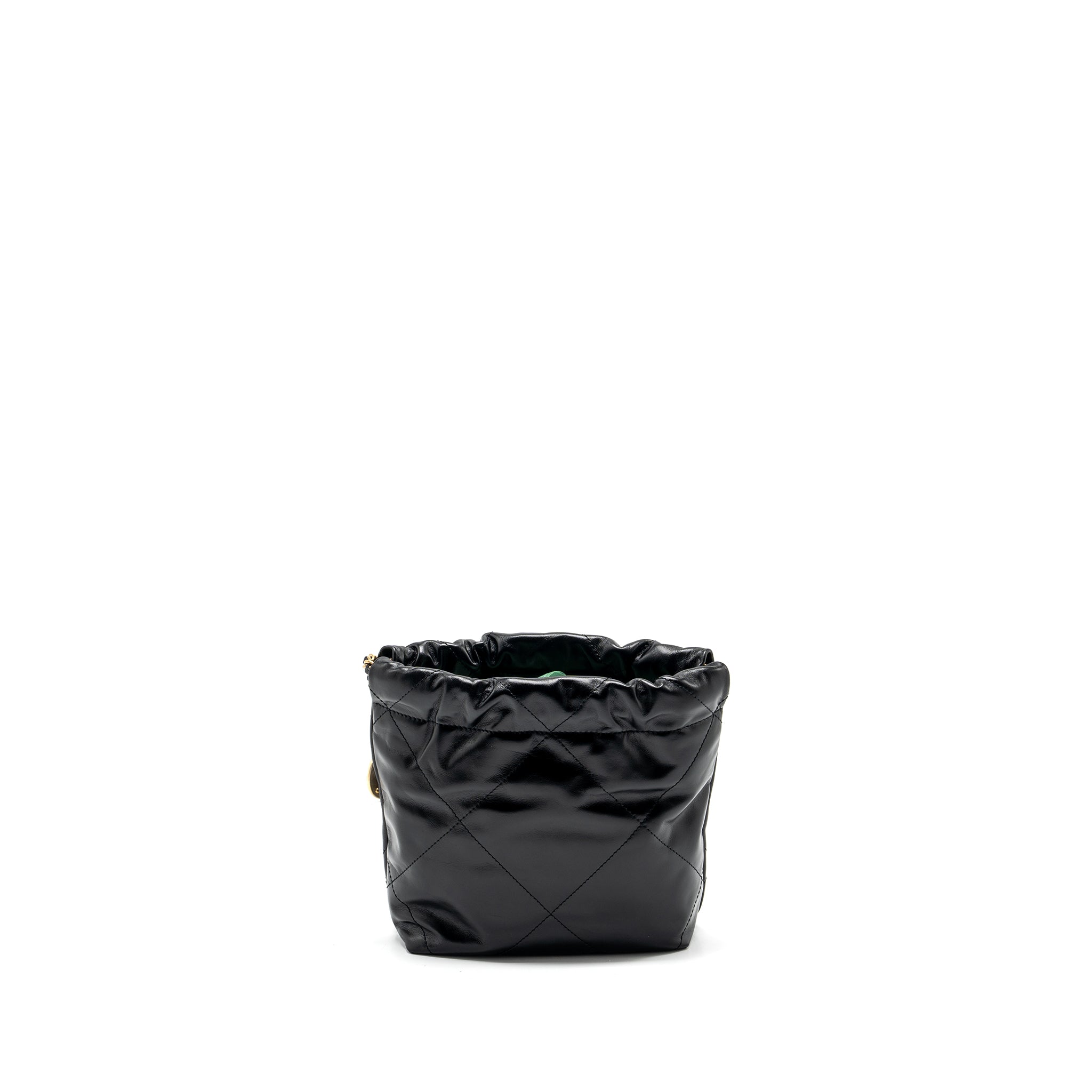 Chanel Mini 22 Bag Shiny Calfskin Black  (Microchip)