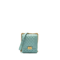 Chanel North South Boy Bag Caviar Light Blue