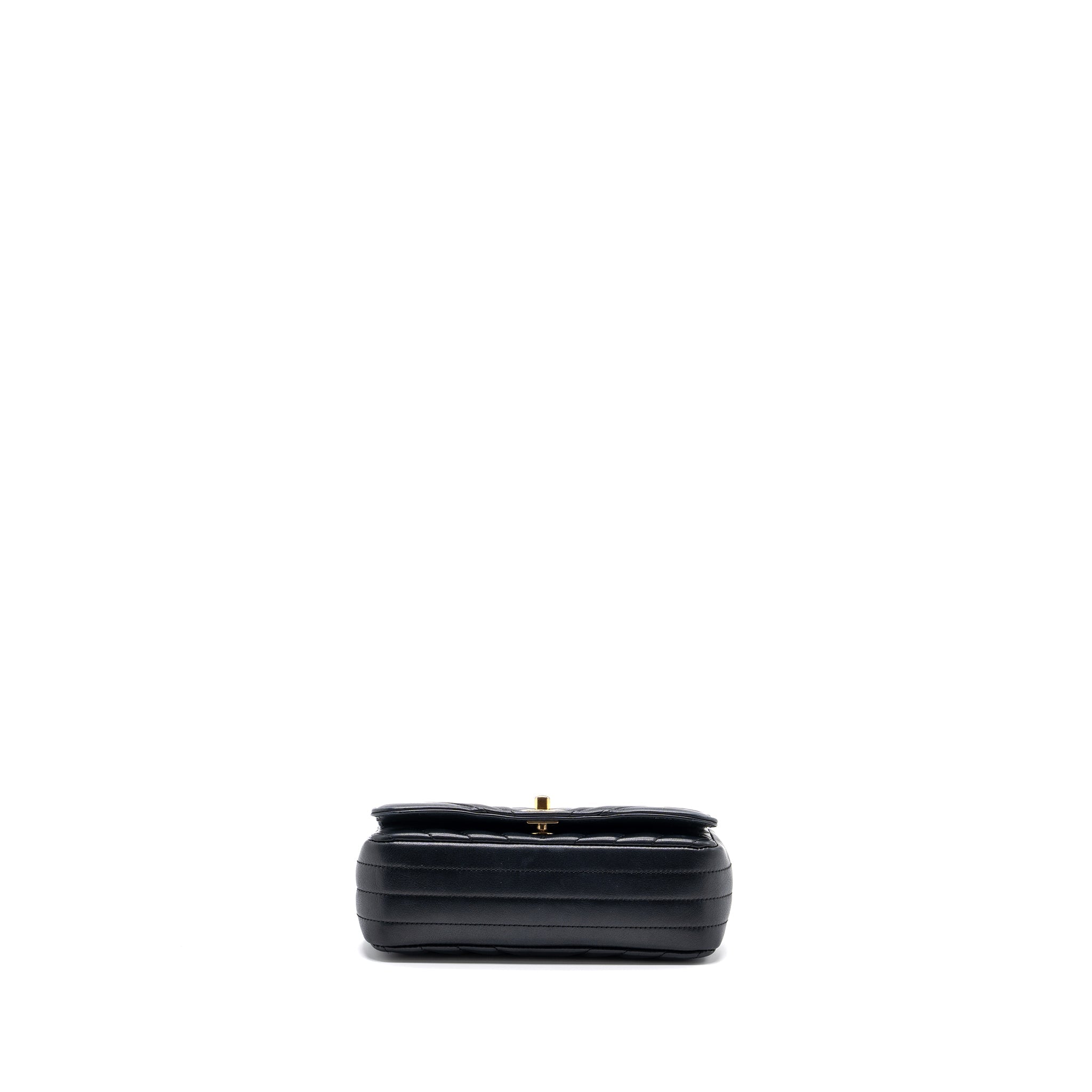 Chanel Chevron Flap Bag Calfskin Black