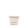 Chanel Mini 22 Bag Shiny Calfskin White  (Microchip)