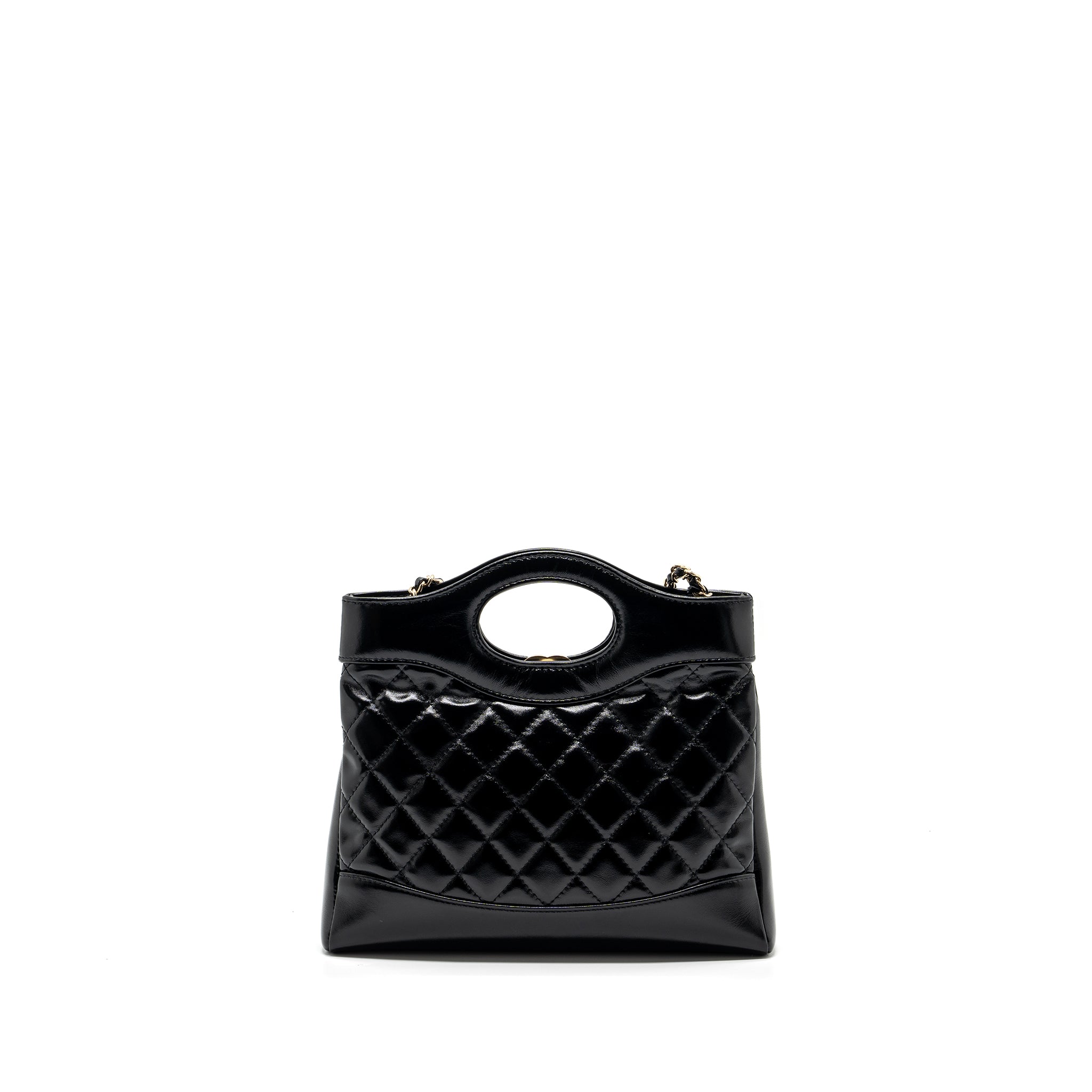 Chanel 24C mini 31 bag shiny calfskin black L (microchip)
