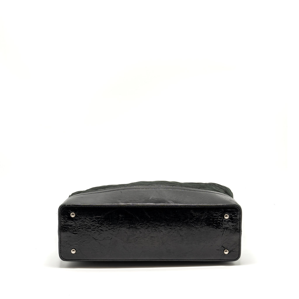 Chanel large quilted shoulder bag Calfskin black