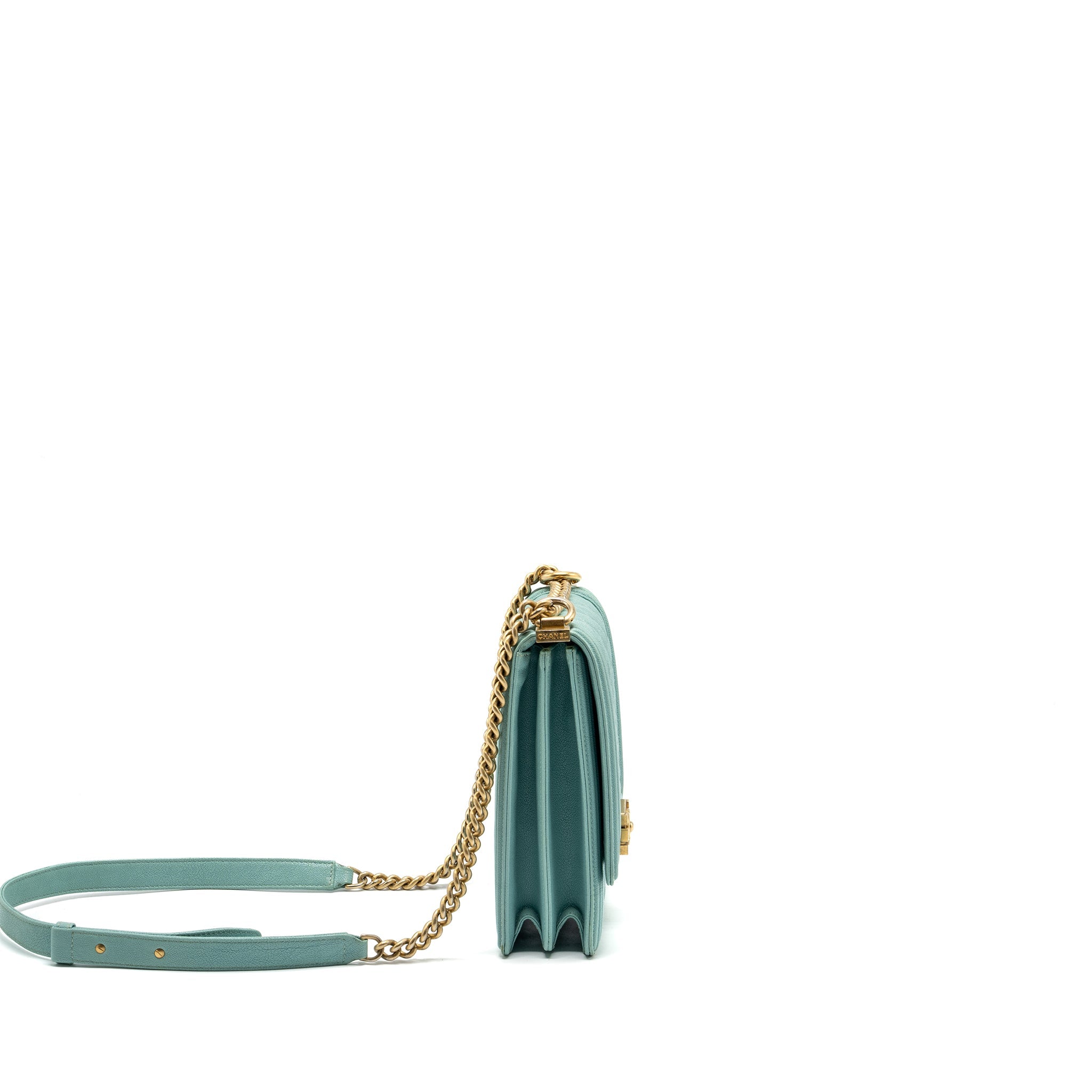 Chanel North South Boy Bag Caviar Light Blue